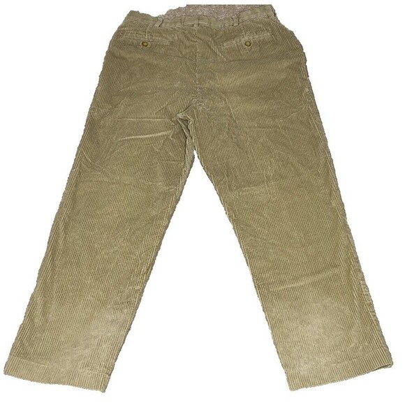 Lands' End Mens Pants Size 36 Beige Corduroy Pleated Front Traditional Fit - Picture 2 of 7